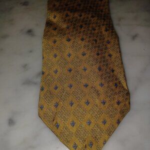 Vintage Guess Men's 100% Silk Tie Gold